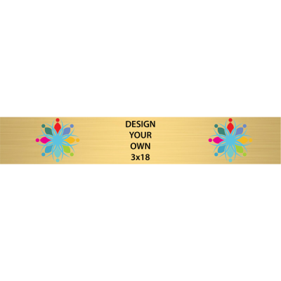 Horizontal Full Color Brass Signs 3" x 18"