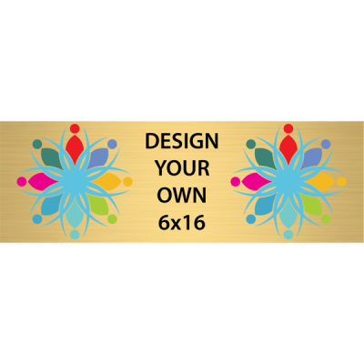 Horizontal Full Color Brass Signs 6" x 16"