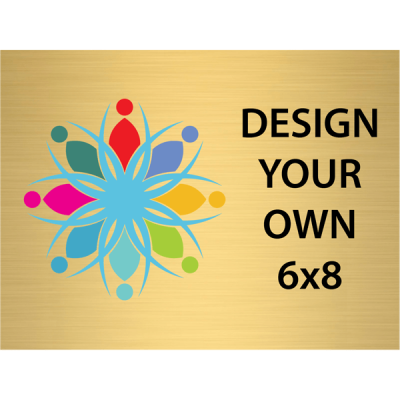 Horizontal Full Color Brass Signs 6" x 8"