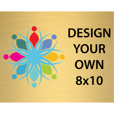 Horizontal Full Color Brass Signs 8" x 10"