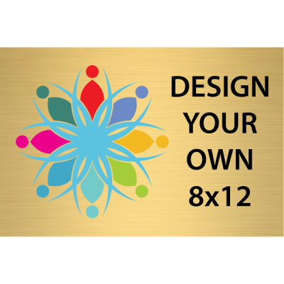 Horizontal Full Color Brass Signs 8" x 12"