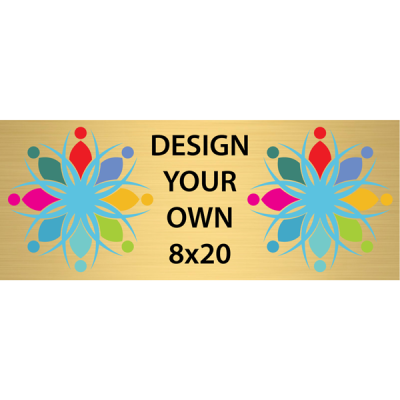 Horizontal Full Color Brass Signs 8" x 20"