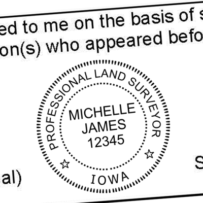 State of Iowa Land Surveyor Stamp Seal Seal Imprint3