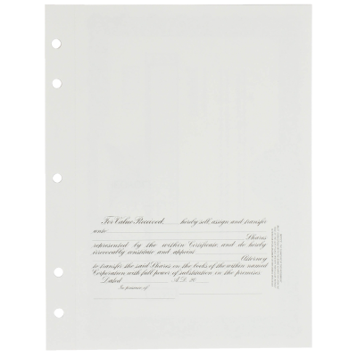 GOES KG2 Blank Corporate Stock Certificates