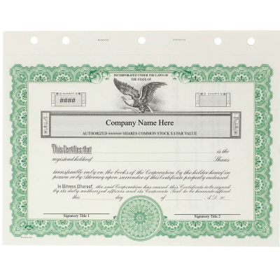 GOES KG2 Corporate Stock Certificates | Quantity 20 or More