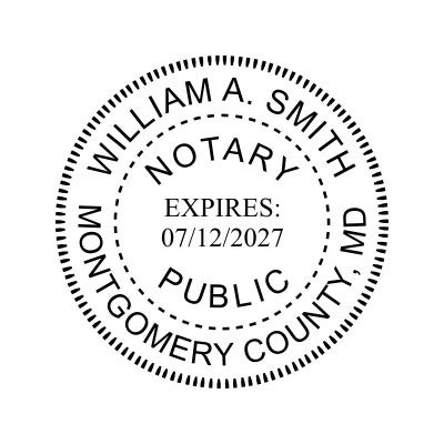 Maryland Notary Pink - Round Design Imprint Example