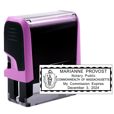 Notary Rectangle Pink Stamp - Self-Inking