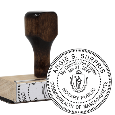 Notary Round Stamp - Wood Handle