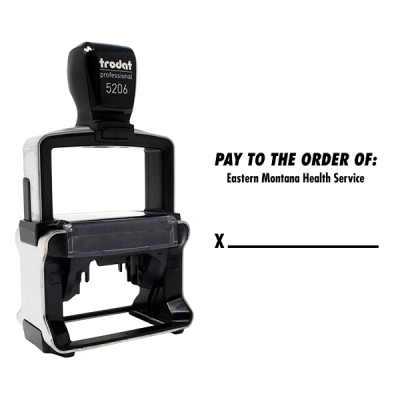 Pay to the Order of with Signature Space Financial Stamp with Product