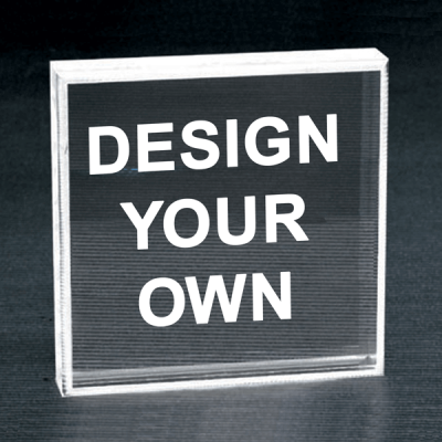 Personalized Clear Paperweight | 3.75" x 3.75"