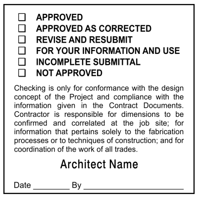 Plan & Blueprint Stamp - Approval or Correct and Submit Form Stamp