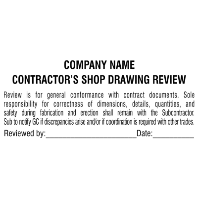 Plan & Blueprint Stamp - Contractor Shop Drawing Review
