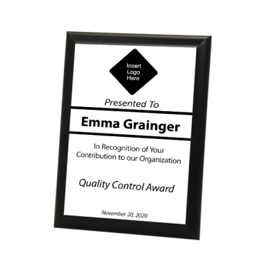 Quality Control Goal Full Color 5" X 7" Photo Plaque with Black Edge