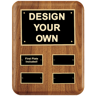 P2849 Perpetual 8x10.5 Walnut Plaque with 4 plates