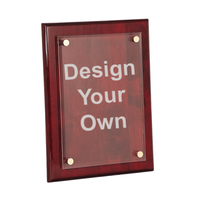8x10 Rosewood Plaque with Floating Acrylic Engraved Plate