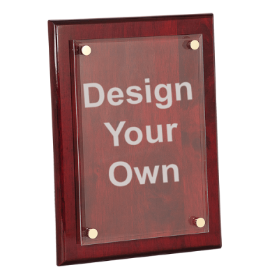 9x12 Rosewood Plaque with Floating Acrylic Engraved Plate