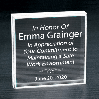 Safety Goal Clear Paperweight