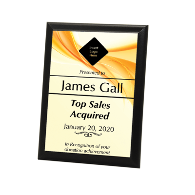 Sales Goal Full Color 5" X 7" Photo Plaque with Black Edge