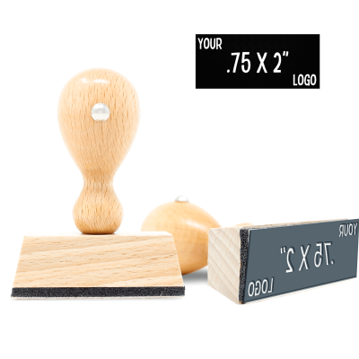 Small Custom Hand Stamp for Rectangle Logos