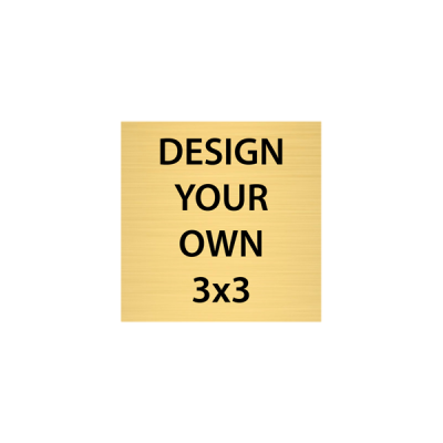 Square Engraved Heavy Brass Signs 3" x 3"
