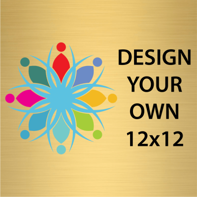 Square Full Color Brass Signs 12" x 12"