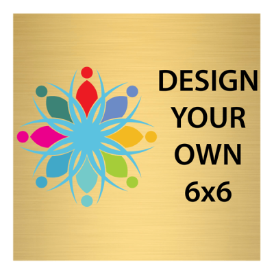 Square Full Color Brass Signs 6" x 6"