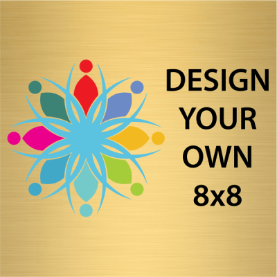 Square Full Color Brass Signs 8" x 8"