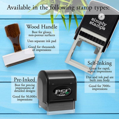 The Corporate Seal Stamp with Year is available in three stamp types