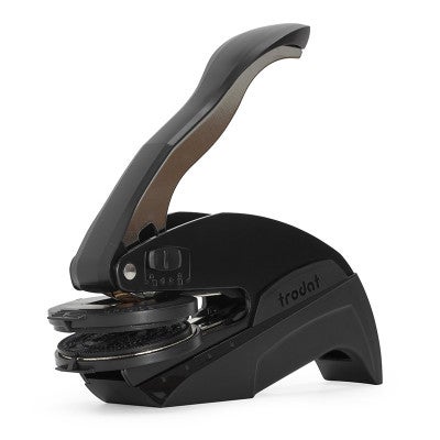 An angled look at the Pocket Seal by Trodat, the first among our selection of embossers