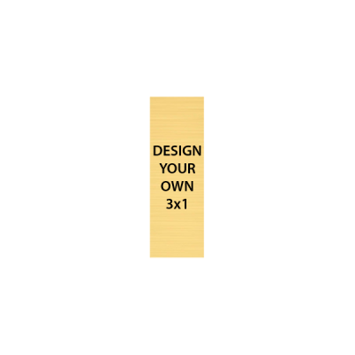 Vertical Engraved Heavy Brass Signs 3" x 1"