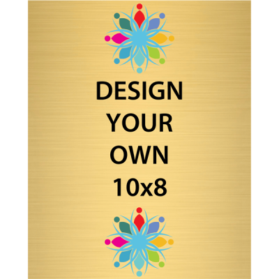Vertical Full Color Brass Signs 10" x 8"