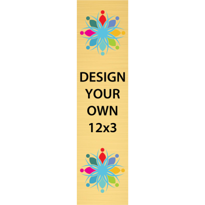 Vertical Full Color Brass Signs 12" x 3"
