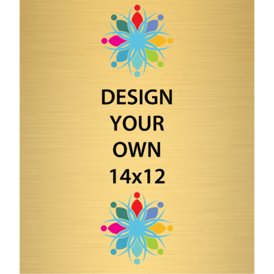 Vertical Full Color Brass Signs 14" x 12"