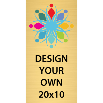 Vertical Full Color Brass Signs 20" x 10"