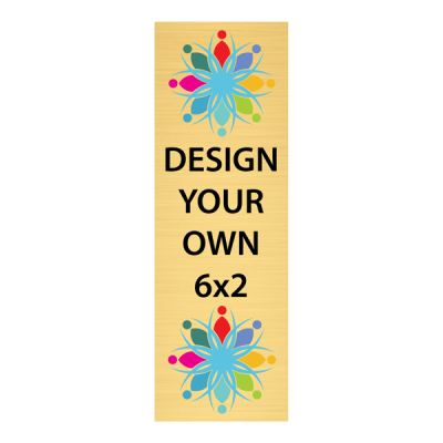 Vertical Full Color Brass Signs 6" x 2"