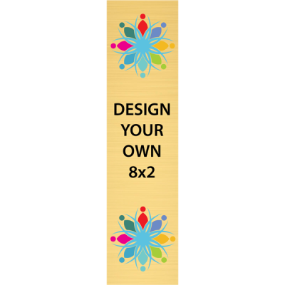 Vertical Full Color Brass Signs 8" x 2"