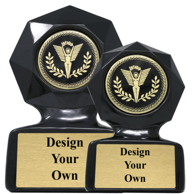 Design Your Own Black Star Sculpted Victory Trophy Award