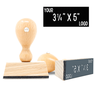 XL Custom Hand Stamp for Rectangle Logos