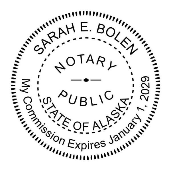 Alaska Notary Round Seal - Choose Stamp or Embosser - alternate view