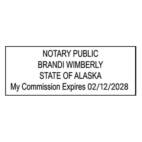 Alaska Notary Rectangle Stamp - alternate view