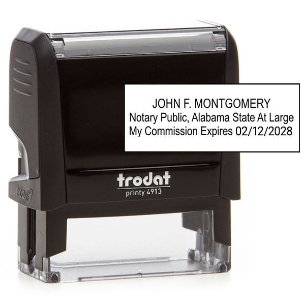 Alabama Notary Rectangle Stamp Impression and Body