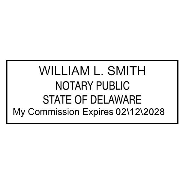 Delaware Notary Rectangle Stamp Seal - alternate view
