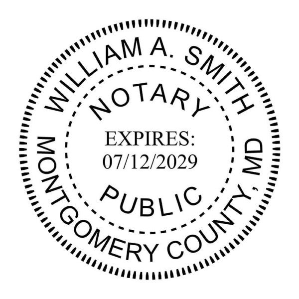 Maryland Notary Round Seal - Choose Stamp or Embosser - alternate view