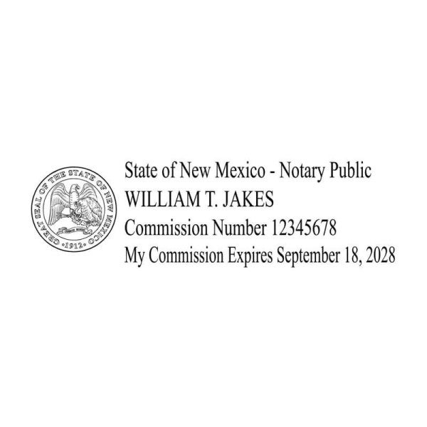 New Mexico Notary Rectangular State Stamp - alternate view