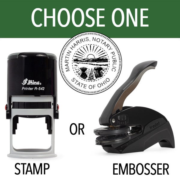 Ohio Round Notary Seal - Choose from Stamp or Embosser