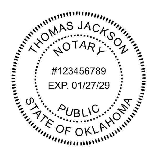 Oklahoma Round Notary Seal - Choose Stamp or Embosser - alternate view