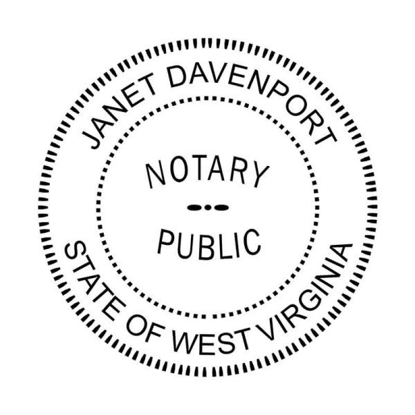 West Virginia Round Notary Seal - alternate view