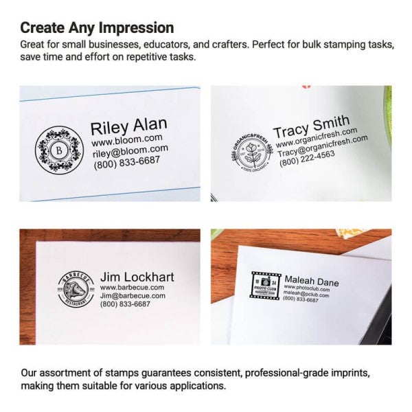 Custom Text Self-Inking Logo Stamp - alternate view