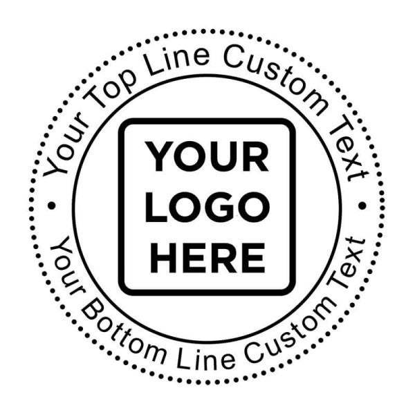 Custom Round Rubber Logo Stamp - alternate view
