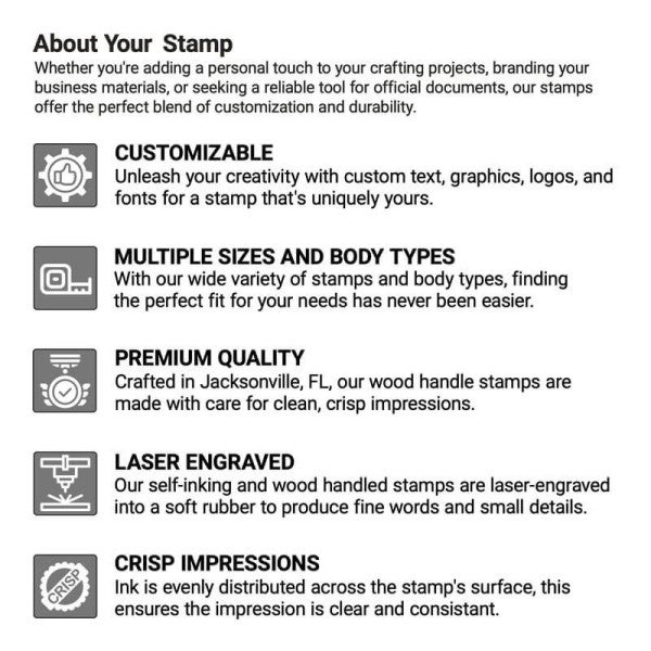 Custom Double Ring Logo Stamp - alternate view